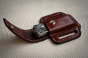 Closed top pancake sheath for Leatherman Wave , custom knife case, Multi tool holster, every day carry knife, handmade sheath