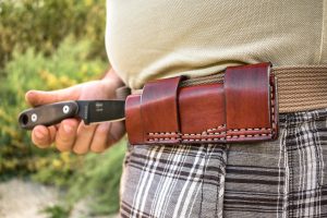 Horizontal carry Leather Belt Sheath for Esee Izula 2 , fixed knife pouch, pocket knife leather case, custom leather sheath, fixed knife edc
