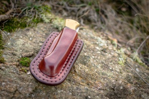 Double stitched horizontal sheath for Buck 112 Ranger, Buck custom leather sheath, pocket knife leather case, EDC knife
